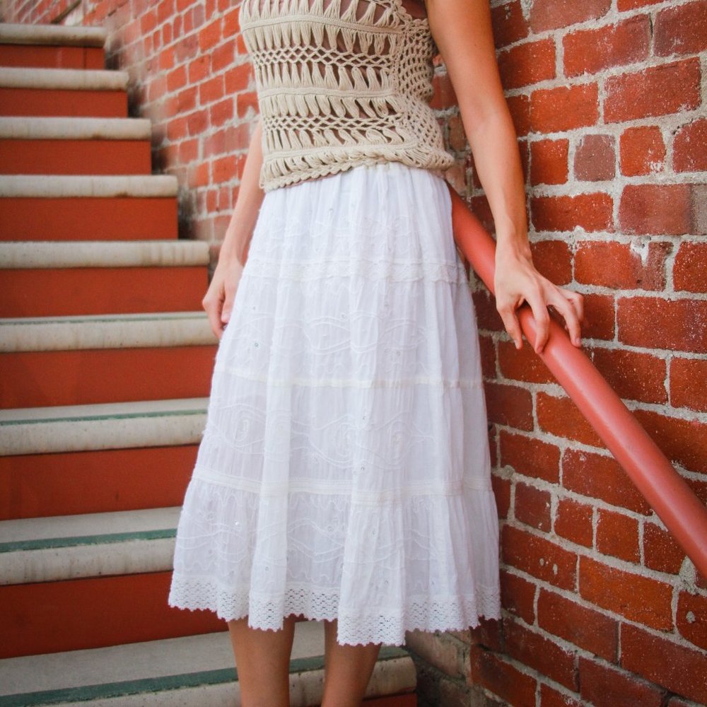 Sequined embroidered skirt